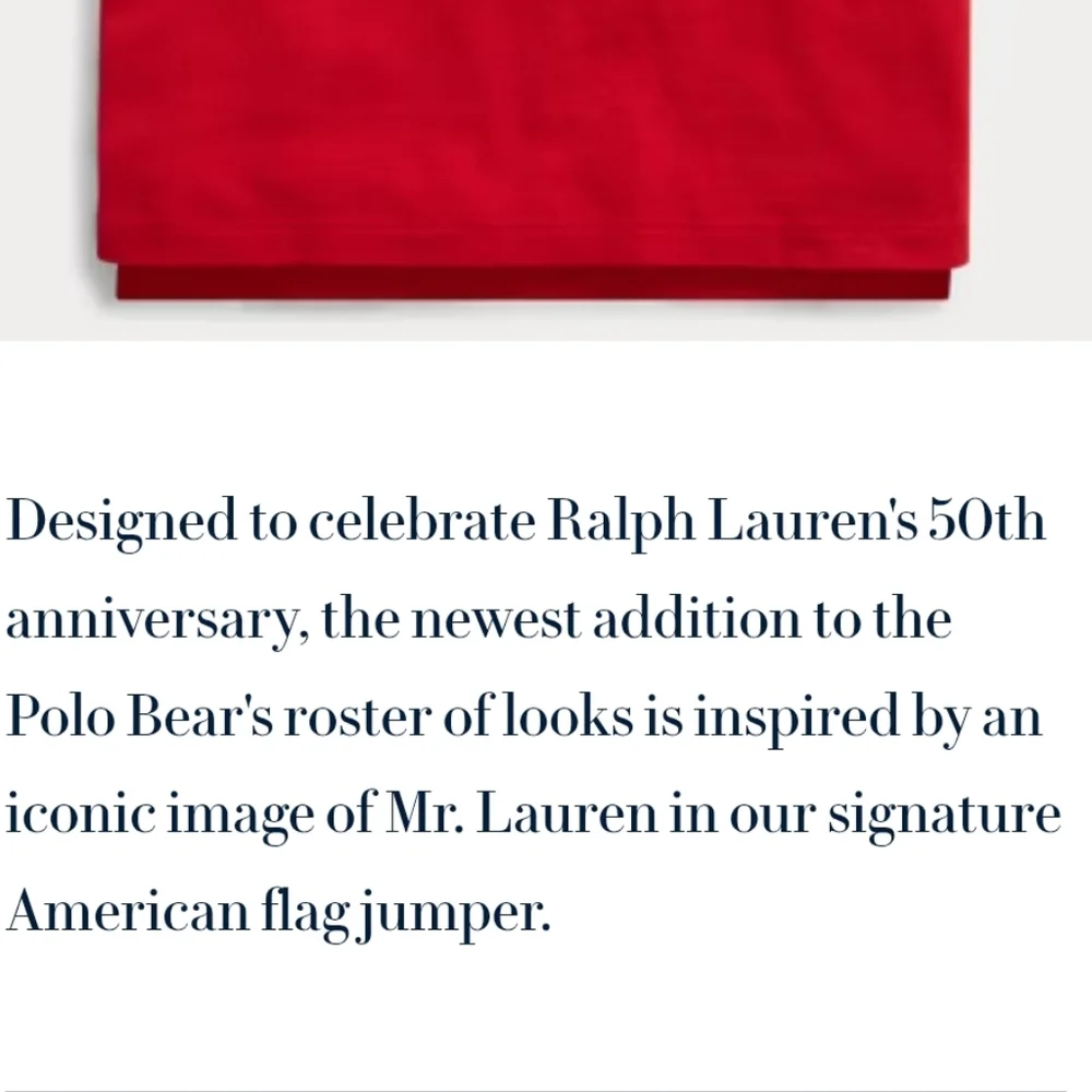 Polo by Ralph Lauren Red Classic Fit Bear Wearing Flag Sweater Short Sleeve Polo
